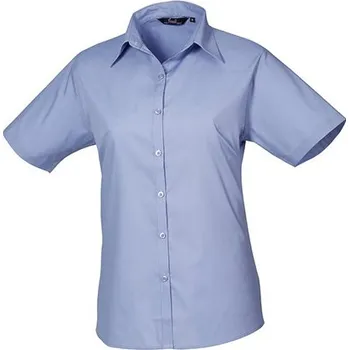 Premier Workwear Dámská košile s krátkým rukávem PR302 Midblue -ca. Pantone 2718 40 (M/12)
