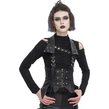 Dámská vesta vesta (korzet) dámská DEVIL FASHION - Punk Crackled Faux