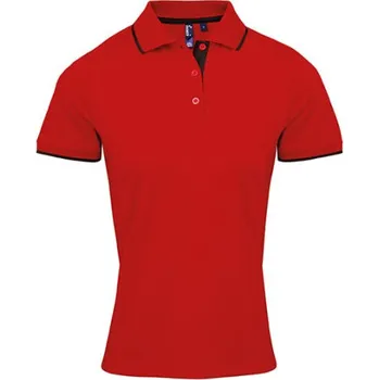 Dámská košile Premier Workwear Dámské funkční polo triko PR619 Red -ca. Pantone 200-Black XS