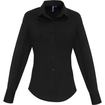 Dámská košile Premier Workwear Dámská bavlněná košile s dlouhým rukávem PR344 Black L
