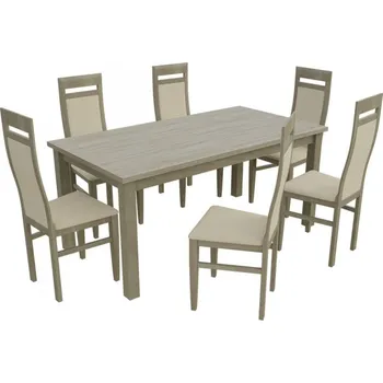 Jídelní set Jídelní set pro 6 osob - RK024, Barva dřeva: sonoma, Potah: ekokůže Soft 018 MIRJAN 5902928438154