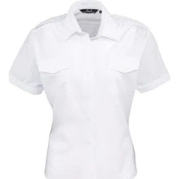 Dámská košile Premier Workwear Dámská pilotní košile s krátkým rukávem PR312 White 44 (XL/16)