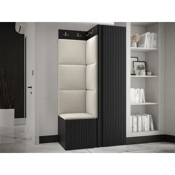 Předsíňová stěna Předsíňová sestava Towiro Slim XXV, Barva: černá, Barva látek:: Manila 02 MIRJAN 5903211222207