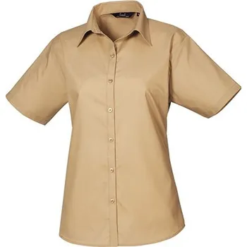 Dámská košile Premier Workwear Dámská košile s krátkým rukávem PR302 Khaki -ca. Pantone 7503 36 (XS/8)