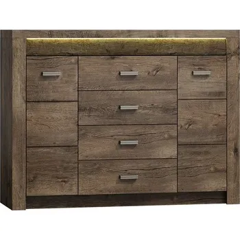 Komoda Kombinovaná komoda Nadia N7, Osvětlení: bez osvětlení, Barva: jasan tmavý MIRJAN 5902928479799