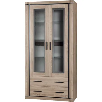 Knihovna Vitrína Xavier XV-17, Osvětlení: osvětlení LED - bílé, Barva: dub sonoma MIRJAN 5902928803969