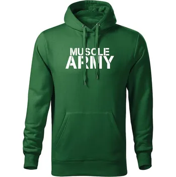 Pánská mikina DRAGOWA pánská mikina s kapucí muscle army, zelená 320g / m2
