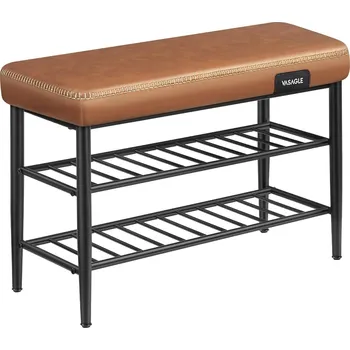 Botník Botník s polstrovanou lavicí Vasagle Stuart karamelově hnědý