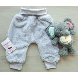AMÁLKA Chlupaté rosotucí kalhoty s náplety, světle šedé Velikost: 80