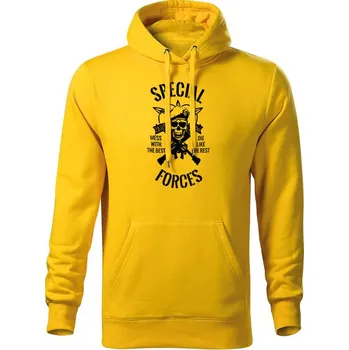 Pánská mikina DRAGOWA pánská mikina s kapucí special forces, žlutá 320g / m2