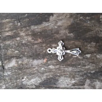 Materiál na výrobu šperku Křížek s Ježíšem, starostříbrný zdobený