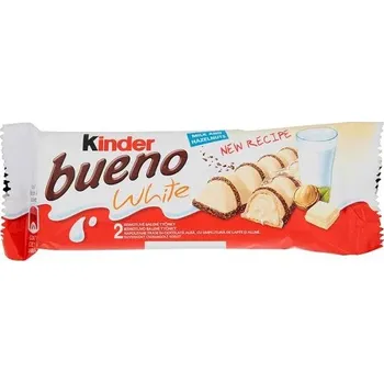 Oplatky KINDER BUENO 39 g - bílá (bílé Kinder Bueno / 2 ks waflových tyčinek s bílou polevou)