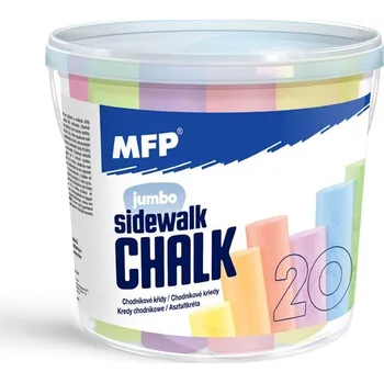 Křídy M chodníkové kulaté 20 ks mix barev - kyblík