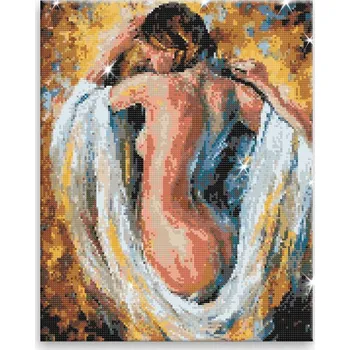 Diamantové malování Diamantové malování - Odhalená - 40x50 cm, bez dřevěného rámu - CZ výroba