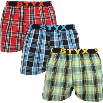 Trenýrky 3PACK pánské trenky Styx sportovní guma vícebarevné (3B102123) S Možnost vrácení zboží ZDARMA do 120 dnů!