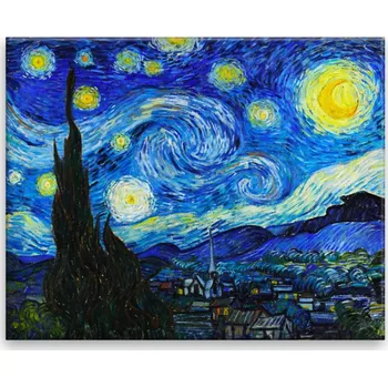 Dětské zboží Obraz na plátně - Hvězdná noc van Gogh - 50x40 cm - CZ výroba