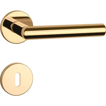 Dveřní kování AT - ARABIS - R 7S rozety PZ, koule/klika pravá OLV PVD - Mosaz leštěná lakovaná PVD