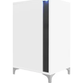 Komoda Komoda Anrok 50 P AR02, Barva: bílá / bílý lesk + černý lesk MIRJAN 5902928361223