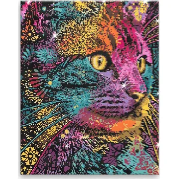 Diamantové malování Diamantové malování - Květinová číča - 40x50 cm, plátno vypnuté na rám - CZ výroba