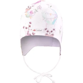 Čepice Little Angel Čepice podšitá zavazovací Outlast® - panda/sv.fialová Velikost čepic: 2 | 39-41 cm