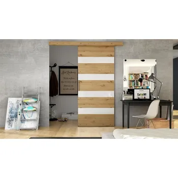 Posuvné dveře Rubi 70 V, Barva: dub artisan/bílý lacobel MIRJAN 5903211146206