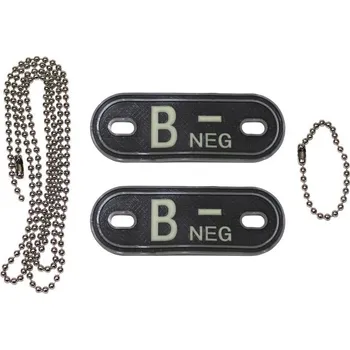 Vojenské psí známky MFH Dog-Tags psí štítky B NEG, 3D PVC, černé
