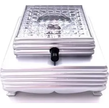 Světelný podstavec stříbrný větší 8 x 8 cm