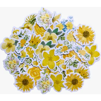 samolepka Samolepky – květiny (45ks), různé varianty Barva: žlutá