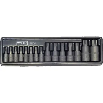 Gola hlavice Hlavice zástrčné, Torx T6-T70, S2, sada 15 dílů, Welzh (Welzh Werkzeug)