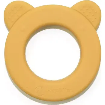 PETITE&MARS Kousátko silikonové s chrastítkem Beary Intense Ochre 0m+ (713819)