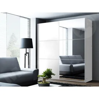 Šatní skříň Skříň Ogino 200, Barva: bílá / zrcadlo MIRJAN 5902928193275