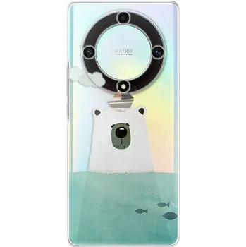 Pouzdro na mobilní telefon Silikonové pouzdro iSaprio - Honor Magic5 Lite 5G - Bear With Boat (Odolný silikonový kryt, obal, pouzdro iSaprio - Honor Magic5 Lite 5G - Bear With Boat - skvělá ochrana a pružnost, stylový UV potisk, lehkost, tiskne se v České republice)