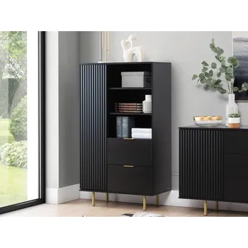 Knihovna Vitrína Nawil R1D2SZ NW04, Barva: černá MIRJAN 5903211309359