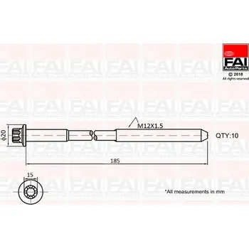 Auto-moto Sada šroubů hlavy válce FAI AutoParts B2129