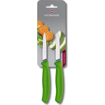 Kuchyňské náčiní Sada 2 ks nožů na zeleninu Victorinox Swiss Classic 8 cm, zelená