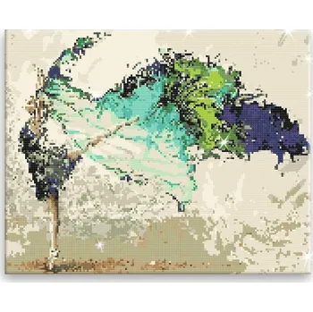Diamantové malování Diamantové malování - Tanečnice se závojem - 50x40 cm, bez dřevěného rámu - CZ výroba