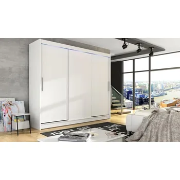 Šatní skříň Skříň Dasto II, Barva: bílá, Osvětlení: osvětlení LED RGB - barevné MIRJAN 5903211233418