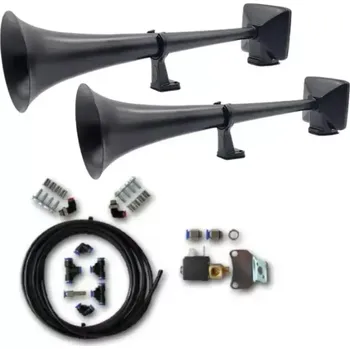 Houkačka Sestava vzduchových houkaček- Fanfáry Hadley černé 2x 48 cm