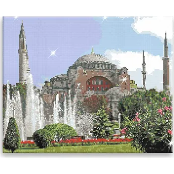 Diamantové malování Diamantové malování - Chrám Svaté Moudrosti - 50x40 cm, bez dřevěného rámu - CZ výroba