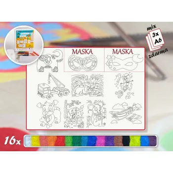 omalovánky Radost v písku Velká sada PRO KLUKY I HOLKY - Barevné pískování obrázků