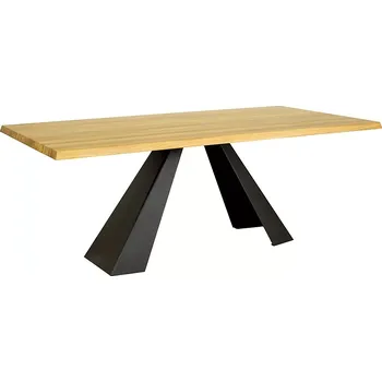 Jídelní stůl ST370-180 jídelní kovový stůl z dubu a kovu Drewmax (Kvalitní nábytek z dubového masivu)