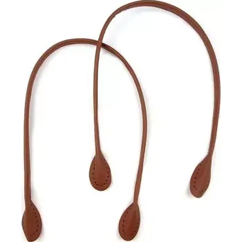 Ucha na tašky z eko kůže hnědá koňak, délka 60 cm