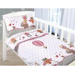 veratex Dětské povlečení bavlna 90x135, 45x60 Růžová sovička