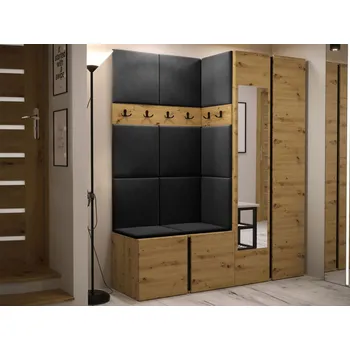 Předsíňová stěna Předsíň Tavasz XII, Barva: dub artisan / dub artisan + černá, Barva látek:: Manila 18 MIRJAN 5903211138263