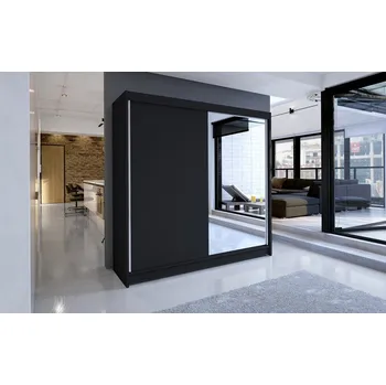 Nábytek Šatní skříň Bar I, Barva: černá, Osvětlení: bez osvětlení MIRJAN 5902928934793