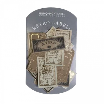 samolepka Retro samolepky (30 ks) - šedá