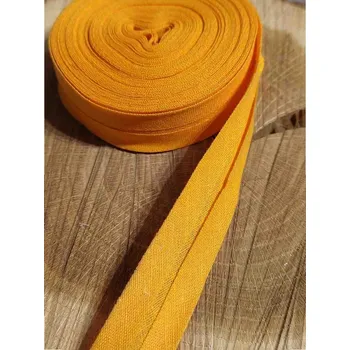 Krajka Šikmý proužek bavlněný šíře 20 mm zažehlený oranžová
