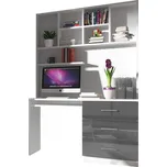 PC stolek Paradise PD03, Barva: bílá / šedý lesk MIRJAN 5902928153392