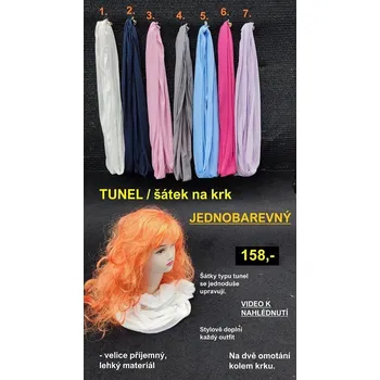 Šátek TUNEL / ŠÁTEK NA KRK - jednobarevný - 5