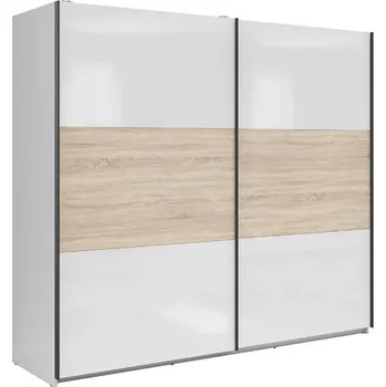 Šatní skříň TETRIX šatní skříň SZF/220, bílý lesk/dub sonoma